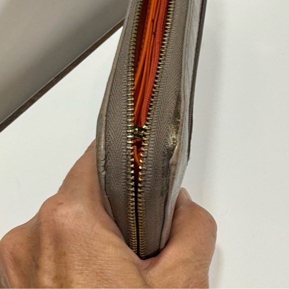 Fossil Gray Cutout Dot Zip Around Wallet With Wrist Strap - Picture 13 of 16